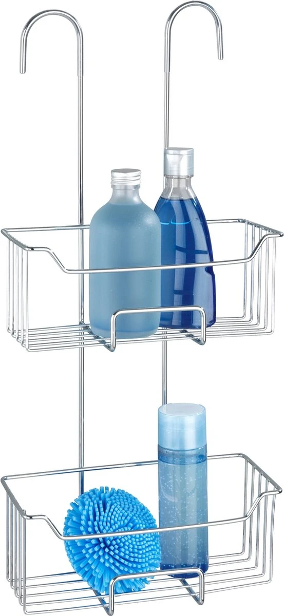 WENKO Doucherek Milo 2-laags 25x55cm RVS Glanzend - Doucherek Zonder Boren - Doucherek Hangend 3 WENKO Doucherek Milo 2-laags 25x55cm RVS Glanzend - Doucherek Zonder Boren - Doucherek Hangend - Afbeelding 3