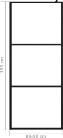 VidaXL Inloopdouchewand Transparant 90x195 Cm ESG-glas Zwart 15 VidaXL Inloopdouchewand Transparant 90x195 Cm ESG-glas Zwart -Badkamer Kast Winkel 555x1200