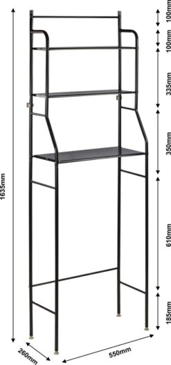 Alora Wc Rek Opbergrek - Stellingkast Metaal - Opbergrek Metaal - Badkamerrek - Wc Kastje - Zwart - Wc Meubel 11 Alora Wc Rek Opbergrek - Stellingkast Metaal - Opbergrek Metaal - Badkamerrek - Wc Kastje - Zwart - Wc Meubel -Badkamer Kast Winkel 565x1200 4