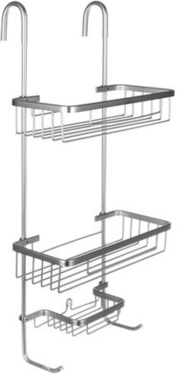 Recalma Doucherek 3 Laags - Monteren Zonder Boren - Zilver - Zuignap - Ook Voor Grote Flessen - Opbergrek Douche - 3 Etages 1 Recalma Doucherek 3 Laags - Monteren Zonder Boren - Zilver - Zuignap - Ook Voor Grote Flessen - Opbergrek Douche - 3 Etages