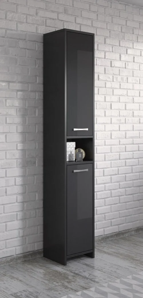 Badplaats Badkamerkast Nemo 32 Cm X 29 Cm X 167 Cm - Zwart Hoogglans - Staande Kolomkast Met Twee Deuren 9 Badplaats Badkamerkast Nemo 32 Cm X 29 Cm X 167 Cm - Zwart Hoogglans - Staande Kolomkast Met Twee Deuren -Badkamer Kast Winkel 579x1200 4