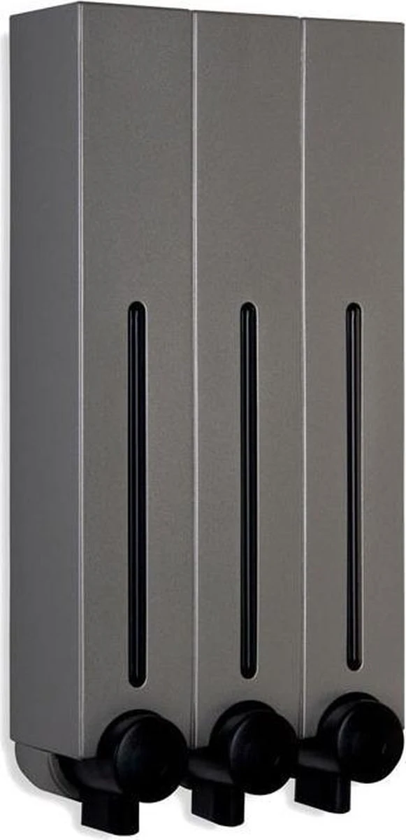 Zeepdispenser - RVS Kleur - 3 Kamer - 3 Reservoirs - 3 X 500ml - Hangend - Wandmontage 1 Zeepdispenser - RVS Kleur - 3 Kamer - 3 Reservoirs - 3 X 500ml - Hangend - Wandmontage