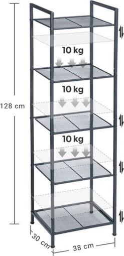 Cisa Home - Staand Rek - Badkamerrek - Opslagrek - Keukenrek - Zwart 11 Cisa Home - Staand Rek - Badkamerrek - Opslagrek - Keukenrek - Zwart -Badkamer Kast Winkel 581x1200 2