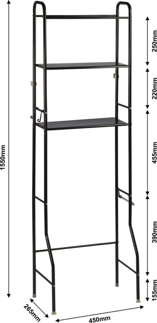 Alora Wc Opbergrek Tracy - Stellingkast Metaal - Opbergrek Metaal - Badkamerrek - Wc Kastje - Zwart 10 Alora Wc Opbergrek Tracy - Stellingkast Metaal - Opbergrek Metaal - Badkamerrek - Wc Kastje - Zwart -Badkamer Kast Winkel 585x1200 6
