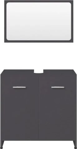 Decoways - Badkamermeubelset Spaanplaat Grijs -Badkamer Kast Winkel 617x1200 3