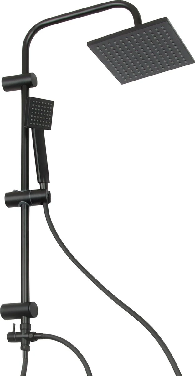 Niceey Doucheset - Regendouche - Handdouche - Verstelbaar - Vierkant - Mat Zwart 2 Niceey Doucheset - Regendouche - Handdouche - Verstelbaar - Vierkant - Mat Zwart - Afbeelding 2