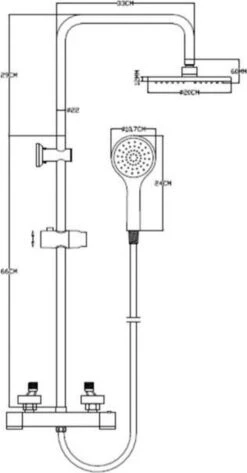 4bathroomz® Regendouche Chroom Met Thermostaatkraan - 20cm Douchekop -Badkamer Kast Winkel 626x1200 5