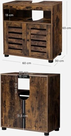 Soof&Tess Badkamerkast - Wastafelmeubel - Wastafel Onderkast - 60 X 30 X 63 - Bruin 7 Soof&Tess Badkamerkast - Wastafelmeubel - Wastafel Onderkast - 60 X 30 X 63 - Bruin -Badkamer Kast Winkel 628x1200 3