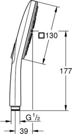GROHE Rainshower Smartactive Cube 130 Douchekop - Ø 13cm - EcoJoy® - 3 Straalsoorten - 26582000 -Badkamer Kast Winkel 650x1200 1