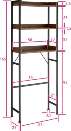 Tectake - Badkamerrek Seattle - Industrial Dark - 404435 -Badkamer Kast Winkel 656x1200 3