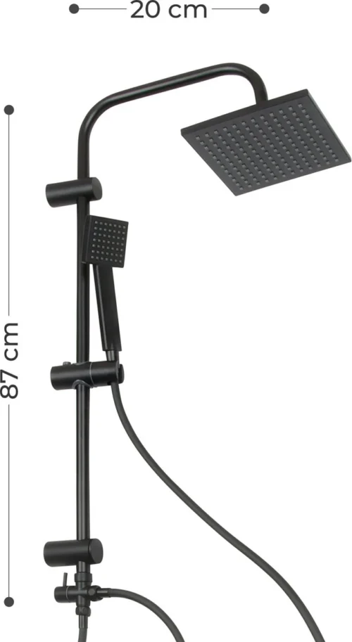 Niceey Doucheset - Regendouche - Handdouche - Verstelbaar - Vierkant - Mat Zwart 9 Niceey Doucheset - Regendouche - Handdouche - Verstelbaar - Vierkant - Mat Zwart -Badkamer Kast Winkel 657x1200 1