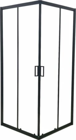 Merkloos Douchecabine Vierkant - 90x90x200cm 6 Mm - Nano Anti Kalk Veiligheidsglas - Zwart Aluminium Omlijsting -Badkamer Kast Winkel 657x1200
