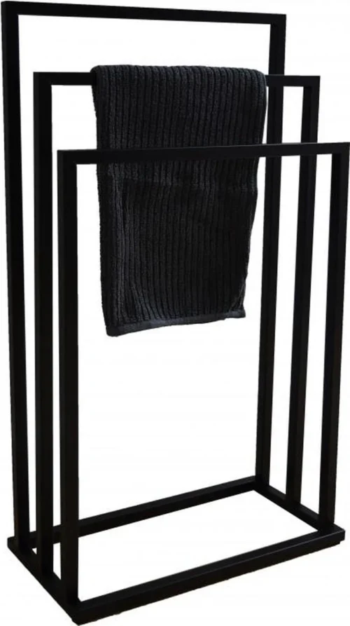 Badkamerhanger Handdoekenrek 3 Armen Zwart