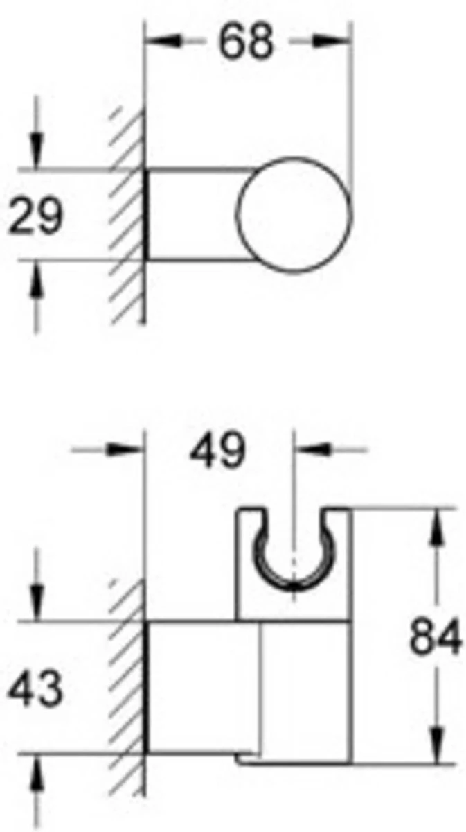 GROHE Rainshower Wandhouder - Verstelbaar - Chroom - 27055000 2 GROHE Rainshower Wandhouder - Verstelbaar - Chroom - 27055000 - Afbeelding 2