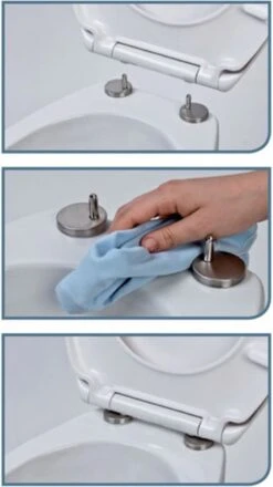 SCHÜTTE WC-Bril 82910 D-SHAPE WHITE - Duroplast - D-vorm - Soft Close - Afklikbaar - RVS-Scharnieren - Gelakt - Wit -Badkamer Kast Winkel 673x1200 2