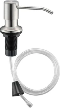 Mizzo Zeepdispenser 300ML - Zeeppompje Excl. Flacon - Inbouw Keukenblad - Gebogen Mond - RVS - Handgeldispenser