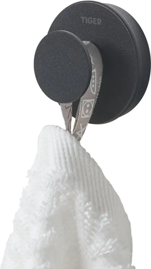 Tiger Urban - Handdoekhaak Groot (1x) - ø 5 Cm - Inclusief 2 Decorringen - Zwart 18 Tiger Urban - Handdoekhaak Groot (1x) - ø 5 Cm - Inclusief 2 Decorringen - Zwart -Badkamer Kast Winkel 674x1200