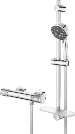 GROHE QuickFix Precision Feel Thermostatische Douchekraan - Met Glijstangset - EcoJoy - CoolTouch - Chroom - 34791000 -Badkamer Kast Winkel 675x1200