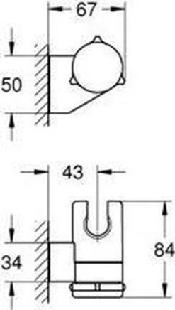 GROHE QuickFix Vitalio Wanddouchehouder - Verstelbaar - Chroom - 26183000 -Badkamer Kast Winkel 680x1200 1