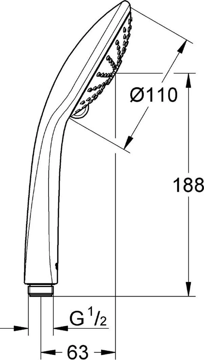 GROHE Euphoria Massage 110 Douchekop - Ø 11 Cm - 3 Straalsoorten - Chroom - 27221000 2 GROHE Euphoria Massage 110 Douchekop - Ø 11 Cm - 3 Straalsoorten - Chroom - 27221000 - Afbeelding 2