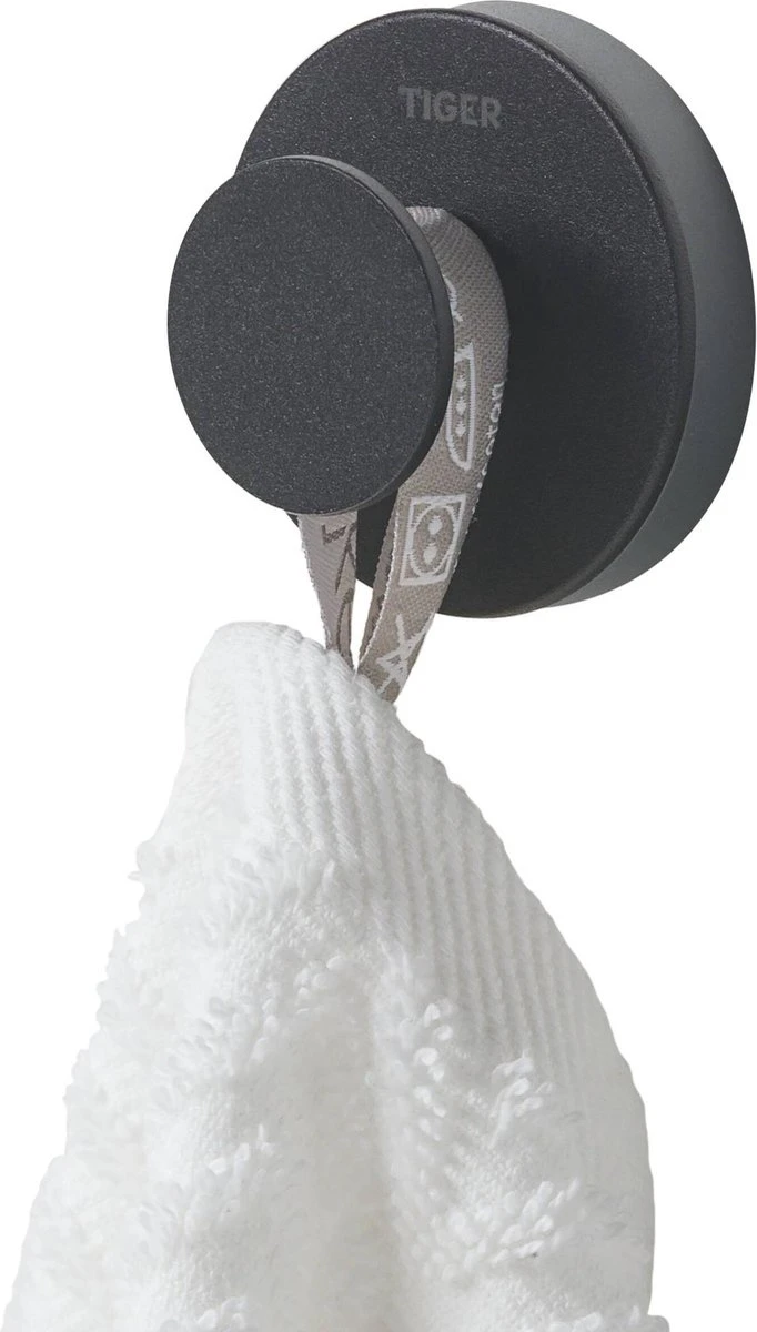 Tiger Urban - Handdoekhaak - 2 Stuks - Zwart - ø 5 Cm - Inclusief 4 Decorringen - Zelfklevend 7 Tiger Urban - Handdoekhaak - 2 Stuks - Zwart - ø 5 Cm - Inclusief 4 Decorringen - Zelfklevend - Afbeelding 7