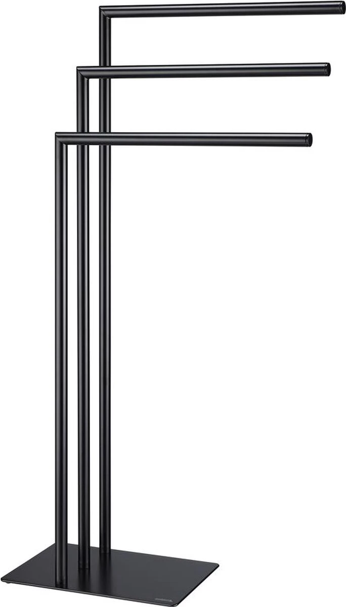 Sealskin Tube - Handdoekrek 3-armig Vrijstaand - Zwart 1 Sealskin Tube - Handdoekrek 3-armig Vrijstaand - Zwart