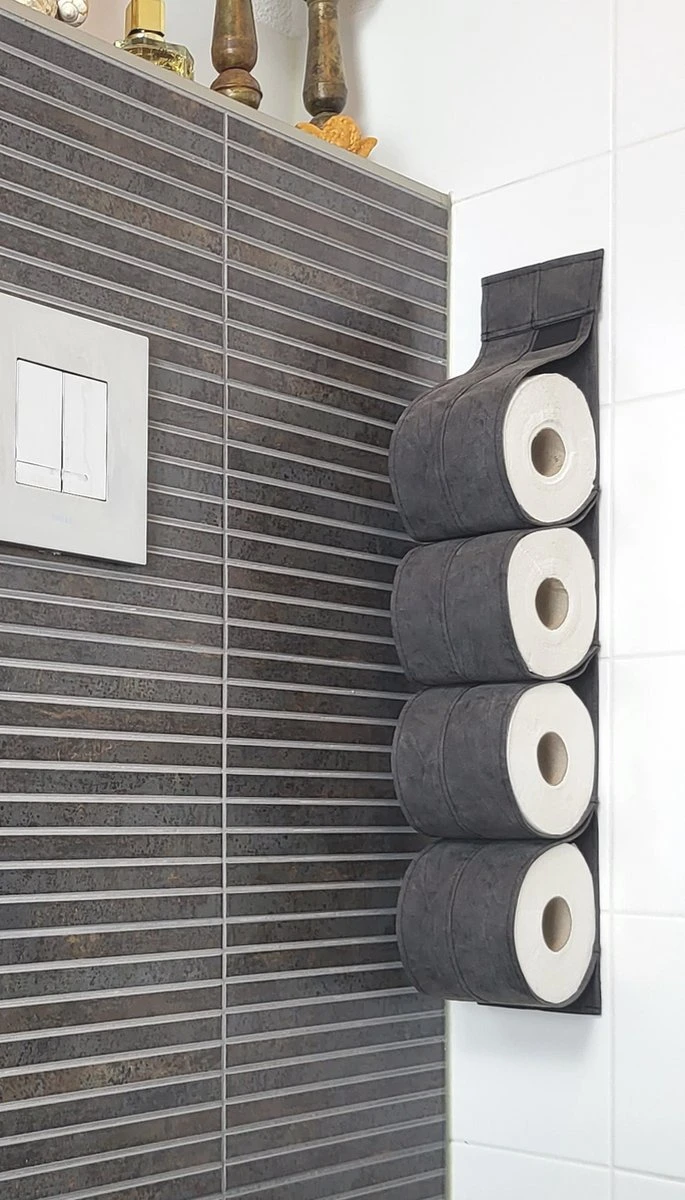 Reserverolhouder Hangend – Toiletrolhouder – Reserve Rolhouder – Zonder Boren – Rolhouder - Muur – Zwart - Antraciet - STOF & SPETTERVRIJ 8 Reserverolhouder Hangend – Toiletrolhouder – Reserve Rolhouder – Zonder Boren – Rolhouder - Muur – Zwart - Antraciet - STOF & SPETTERVRIJ - Afbeelding 8