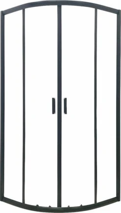 Merkloos Douchecabine Kwartrond 90x90x200 Cm 6 Mm Nano Anti Kalk Veiligheidsglas Met Zwart Aluminium Omlijsting -Badkamer Kast Winkel 686x1200 2