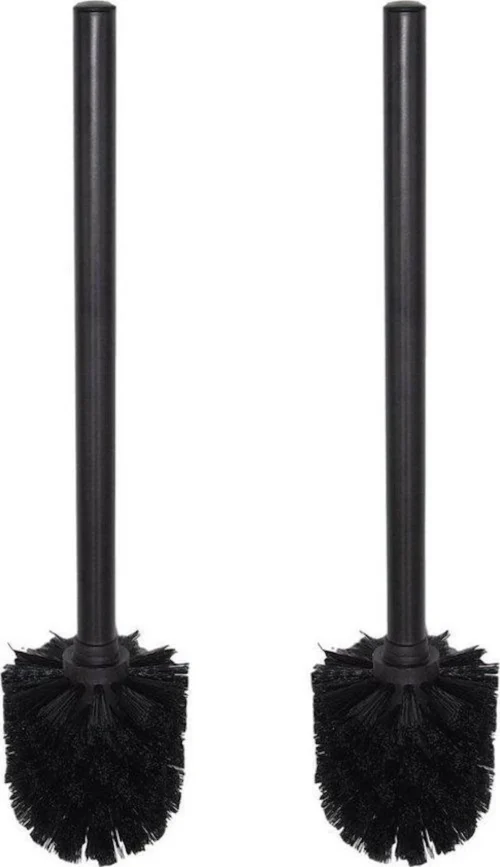 Universele Toiletborstel | Mat Zwart | Wc Borstel | Set Van 2 | WC | Toilet | Borstel | Universeel | Vervanging | Black | 2 Stuks