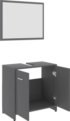 Decoways - Badkamermeubelset Spaanplaat Grijs -Badkamer Kast Winkel 701x1200 2
