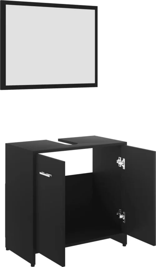 Decoways - Badkamermeubelset Spaanplaat Zwart -Badkamer Kast Winkel 704x1200 2