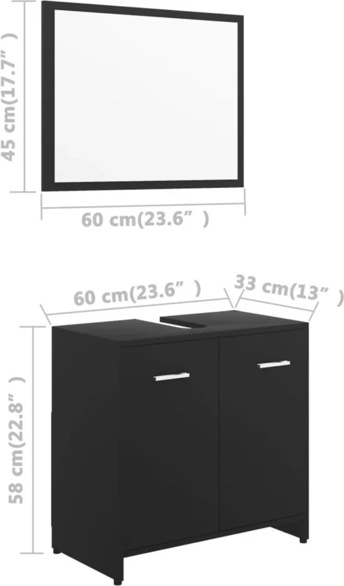 Decoways - Badkamermeubelset Spaanplaat Zwart -Badkamer Kast Winkel 705x1200 3