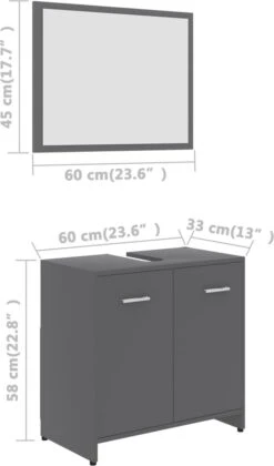 Decoways - Badkamermeubelset Spaanplaat Grijs -Badkamer Kast Winkel 706x1200 1