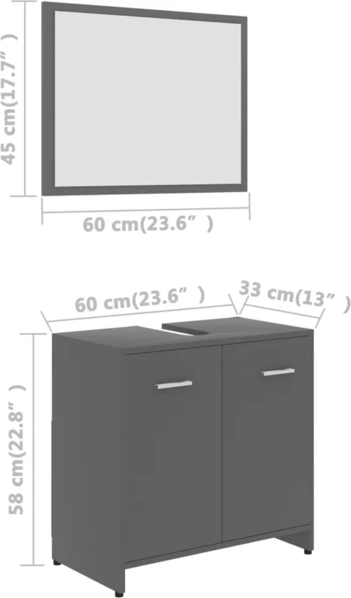 Decoways - Badkamermeubelset Spaanplaat Grijs -Badkamer Kast Winkel 706x1200 1