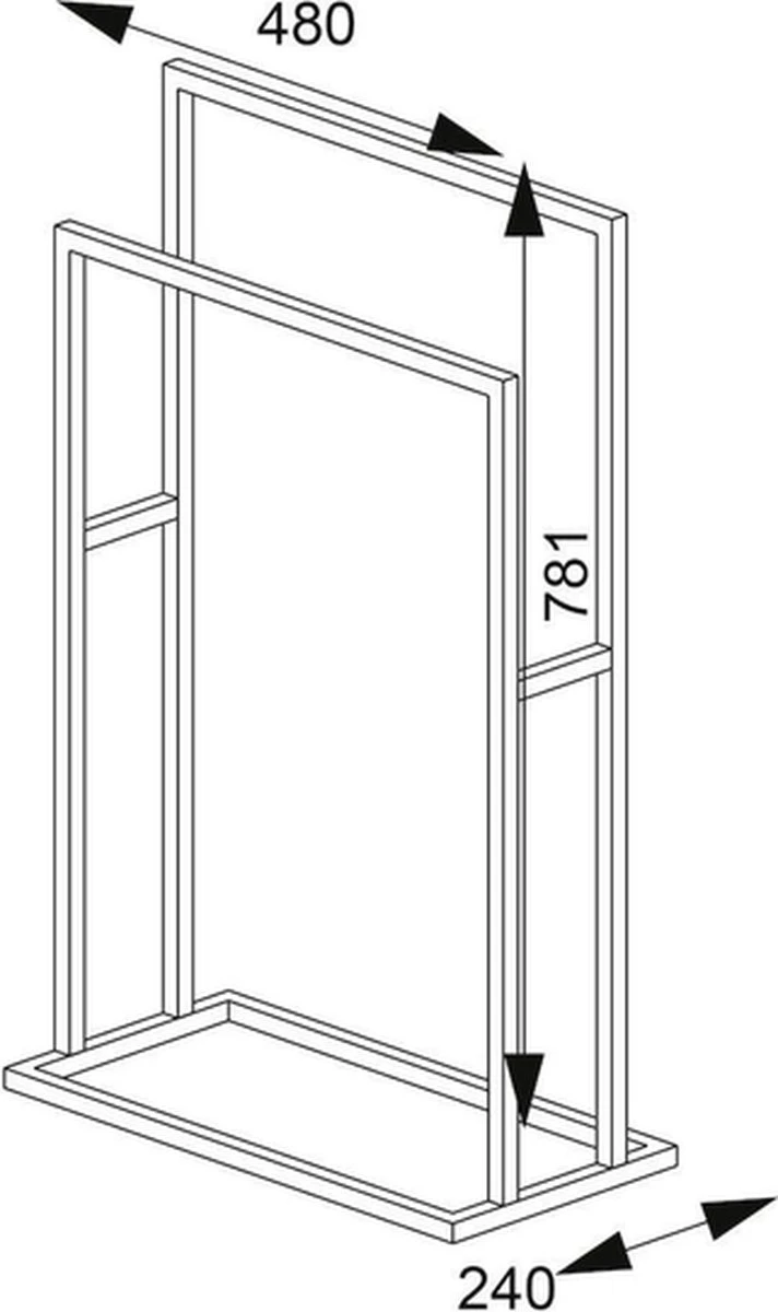 Sealskin Carré - Handdoekrek - 24 X 48 X 78,5 Cm - Vrijstaand - Zwart 6 Sealskin Carré - Handdoekrek - 24 X 48 X 78,5 Cm - Vrijstaand - Zwart - Afbeelding 6