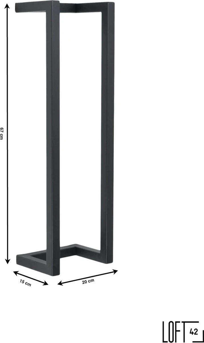 LOFT42 Wandhanddoekenrek Small - Zwart - Metaal - 67x20x15 3 LOFT42 Wandhanddoekenrek Small - Zwart - Metaal - 67x20x15 - Afbeelding 3