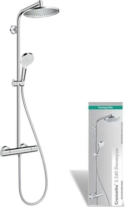 Hansgrohe Crometta S 240 Showerpipe - 1jet - Incl. Thermostaat - Chroom -Badkamer Kast Winkel 724x1200 1