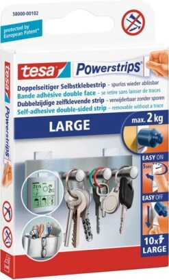 Tesa Powerstrips - Zelfklevende Strip - Dubbelzijdig - Large - 10 Stuks - Transparant