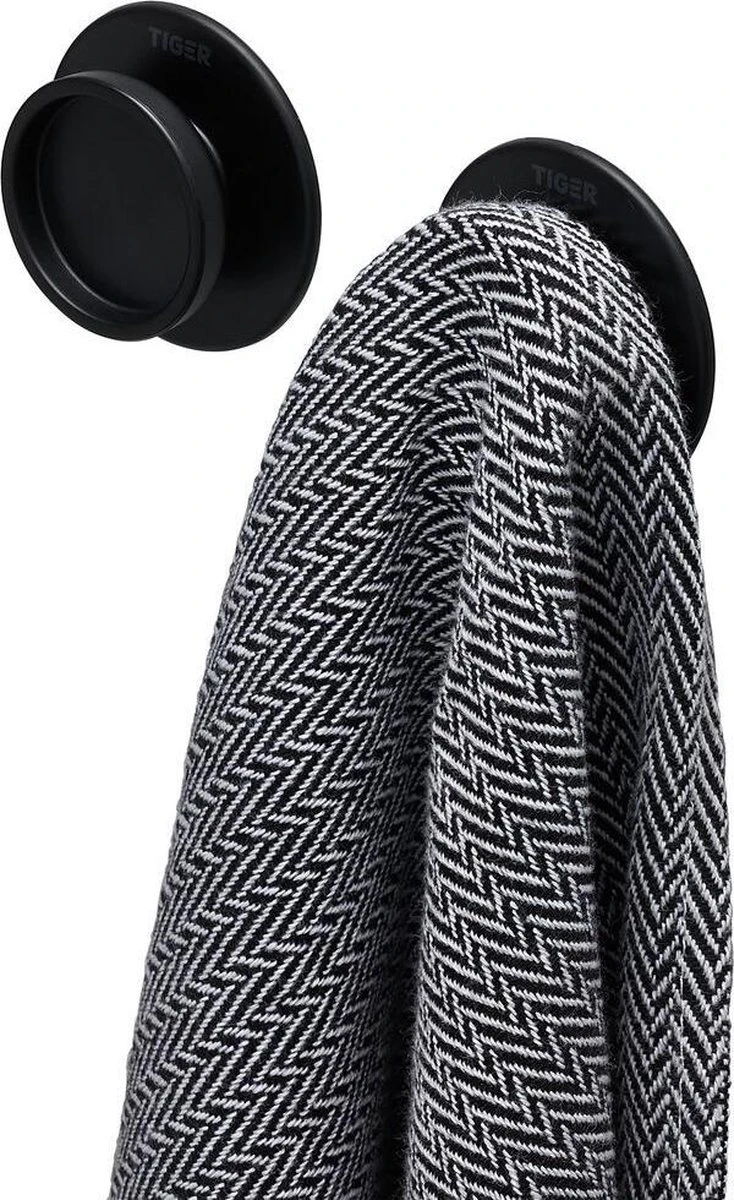 Tiger Tess - Handdoekhaken - Zwart (2 Stuks) 1 Tiger Tess - Handdoekhaken - Zwart (2 Stuks)