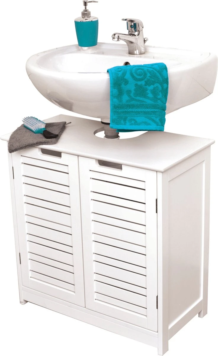 Merkloos Stockholm - Wastafel Onderkast - Wastafelmeubel - Badkamerkast - Wit - H70 X B60 X D30 - Badkamer Onderkast 1 Merkloos Stockholm - Wastafel Onderkast - Wastafelmeubel - Badkamerkast - Wit - H70 X B60 X D30 - Badkamer Onderkast