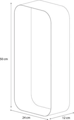 Sealskin Brix - Wandkubus Wandelement Wandrek - 12x50x24 Cm - Metaal - Zwart -Badkamer Kast Winkel 743x1200 2