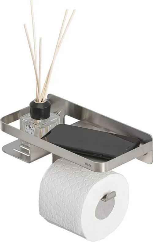 Tiger Caddy - Toiletrolhouder Met Planchet 24 Cm - RVS Geborsteld -Badkamer Kast Winkel 760x1200 1