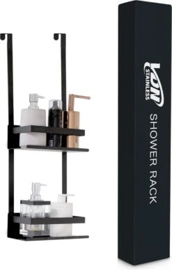 VDN Stainless Doucherek Zonder Boren - Doucherek Hangend - Doucherek Zwart - RVS - Doucherek Aan Douchewand - 2 Laags 11 VDN Stainless Doucherek Zonder Boren - Doucherek Hangend - Doucherek Zwart - RVS - Doucherek Aan Douchewand - 2 Laags -Badkamer Kast Winkel 764x1200 4