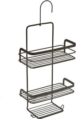 Tomado - Metaltex - Origin Line - Doucherek Met Haak - 23x12x38/47cm - Zwart -Badkamer Kast Winkel 765x1200 2