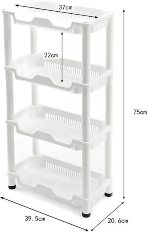 Merkloos Decopatent® 4 Laags Opbergrek -Staand Rek 4 Etages Voor Badkamer - Keuken - Keukenrek - Badkamerrek - Kunststof Rechthoekig Rek -Badkamer Kast Winkel 768x1200 1