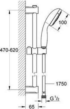 GROHE QuickFix Vitalio Start III Doucheset - Handdouche ø 10 Cm - Glijstang 60 Cm - Doucheslang 175 Cm -Badkamer Kast Winkel 769x1200 1