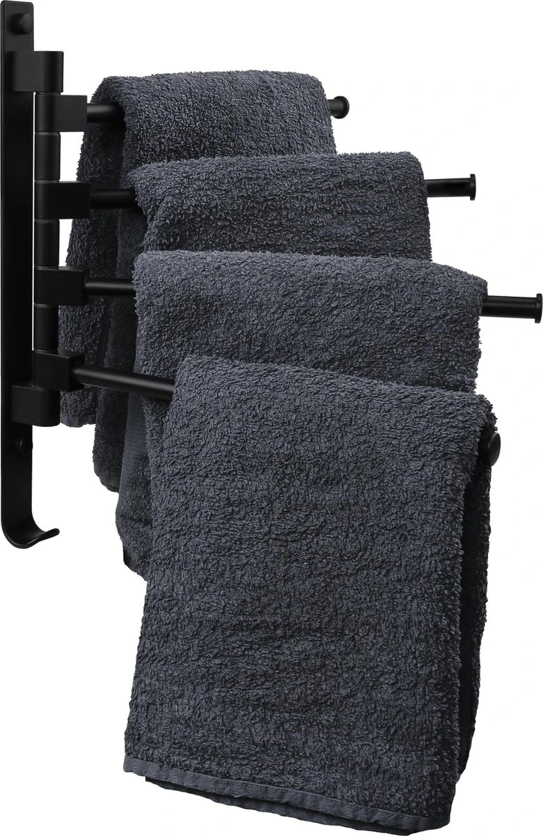 QUVIO Handdoekrek Met 4 Armen / Wandrek / Handdoekrek Keuken / Handdoekenrek Badkamer / Handdoekenrek / Handdoekrek / Handdoekrek Badkamer / Handdoekhaakjes / Handdoekhouder / Wandplank - Verstelbaar - Staal 1 QUVIO Handdoekrek Met 4 Armen / Wandrek / Handdoekrek Keuken / Handdoekenrek Badkamer / Handdoekenrek / Handdoekrek / Handdoekrek Badkamer / Handdoekhaakjes / Handdoekhouder / Wandplank - Verstelbaar - Staal