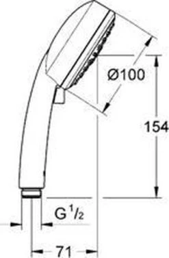 GROHE Vitalio Comfort Douchekop III - Ø 10 Cm - 9,5 L/min -Badkamer Kast Winkel 787x1200 3