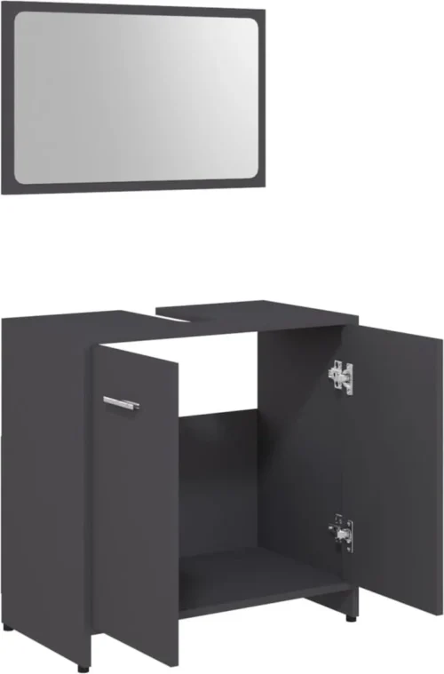 Decoways - Badkamermeubelset Spaanplaat Grijs -Badkamer Kast Winkel 790x1200 6