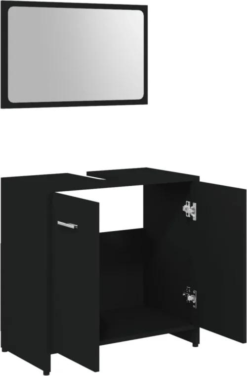 Decoways - Badkamermeubelset Spaanplaat Zwart -Badkamer Kast Winkel 790x1200 8